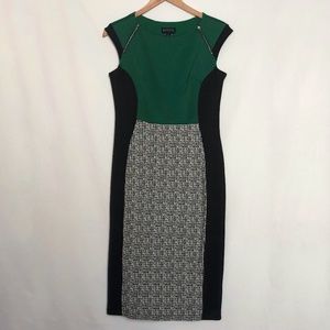 ENFOCUS STUDIO 6 Green/Black Sleeveless Dress